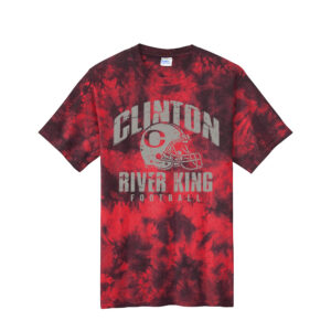River King Football Unisex Crystal Tie-Dye Tee-Black/Red