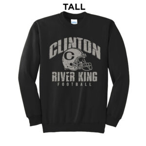 River King Football Tall Fleece Crewneck Sweatshirt-Black