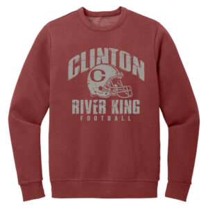 River King Football Rah Rah District Wash Fleece Crew Unisex-Garnet