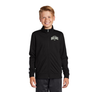 River King Football Sport-Tek  YOUTH Tricot Track Jacket-Black/White