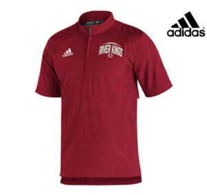 River King Football Adidas Sideline 21 woven Light Weight short sleeve 1/4 zip pullover- Power Red (l, xl, 4x)