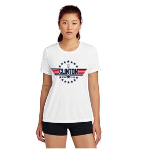 Clinton Running Club Women Performance Short Sleeve Tee-White