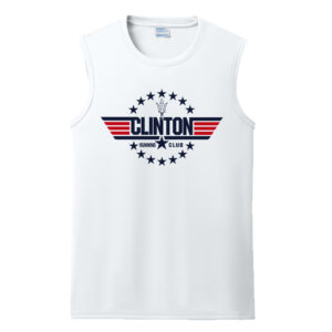 Clinton Running Club Port Company Performance Sleeveless Tee-White
