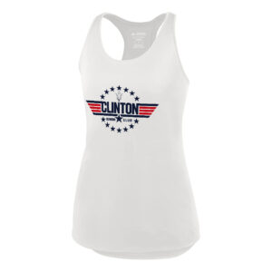 Clinton Running Club Augusta Ladies Sojourner Tank-White