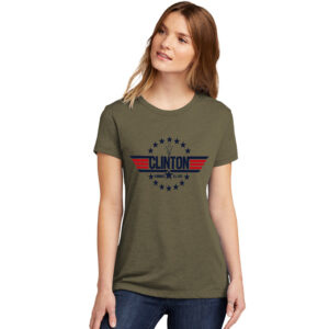 Clinton Running Club Next Level Women’s Ultra Premium CVC (60/40) Tee-Military Green