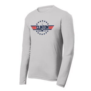 Clinton Running Club Sport-Tek PosiCharge RacerMesh Long Sleeve Tee Men-Silver