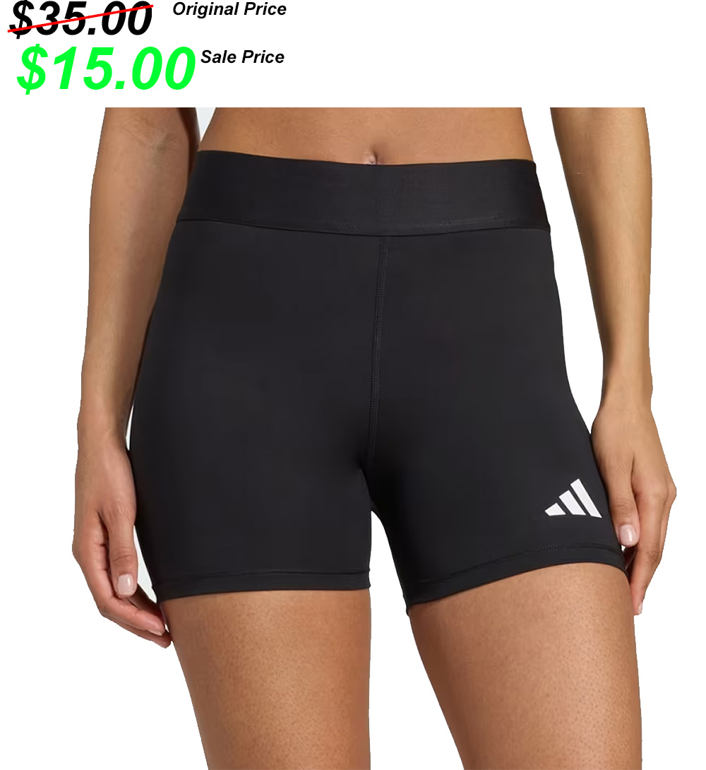 CPU VB Team Adidas Tech Fit Volleyball Short Tight 4"-Black (XS, S)