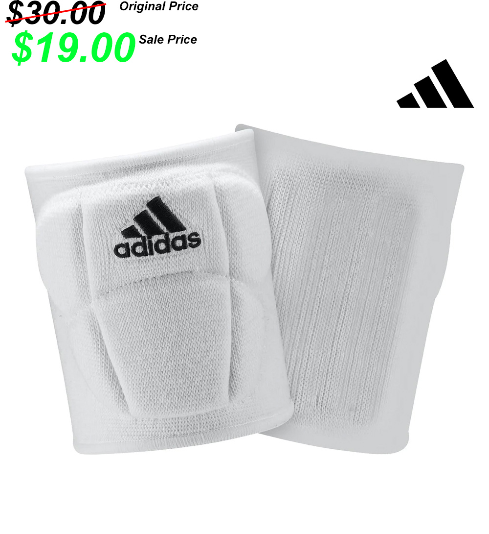 CPU VB Team Adidas 5-Inch volleyball knee pads (pair)- WHITE