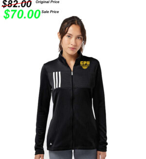CPU VB Team Adidas Women’s 3-Stripes Double Knit Full Zip pullover-Black/Grey Two
