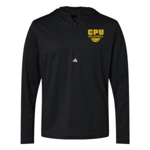 CPU VB Team adidas Men’s Lightweight Quarter-Zip Hooded Pullover-Black