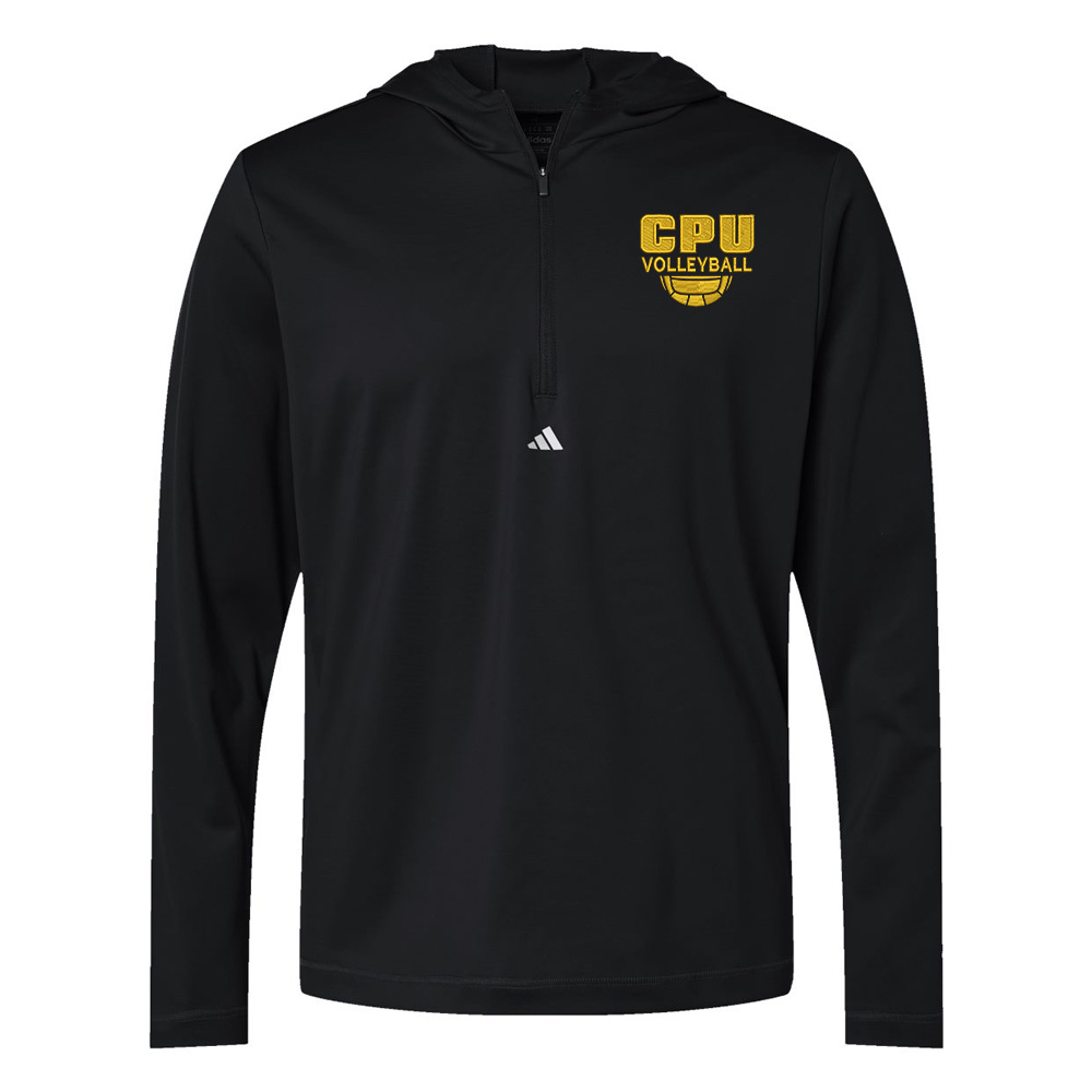 CPU VB Team adidas Men's Lightweight Quarter-Zip Hooded Pullover-Black
