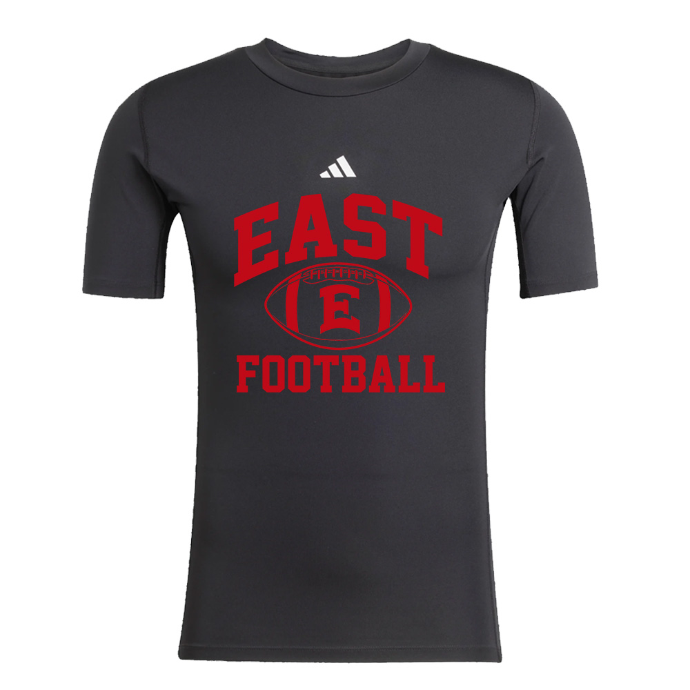 07. Des Moines East Football Adidas Compression Short Sleeve Tee - Black