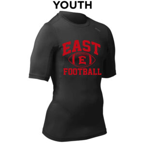 08. Des Moines East Football YOUTH Compression Short Sleeve Tee – Black