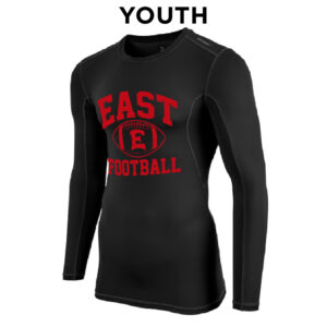 10. Des Moines East Football Compression YOUTH Long Sleeve Tee – Black