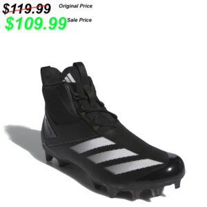 23. Adidas CHAOS Lineman High Top Football Cleat – Black/White