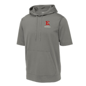 33. Des Moines East Football Sport-Tek Fleece Short Sleeve Hooded Pullover – Dark Smoke Grey