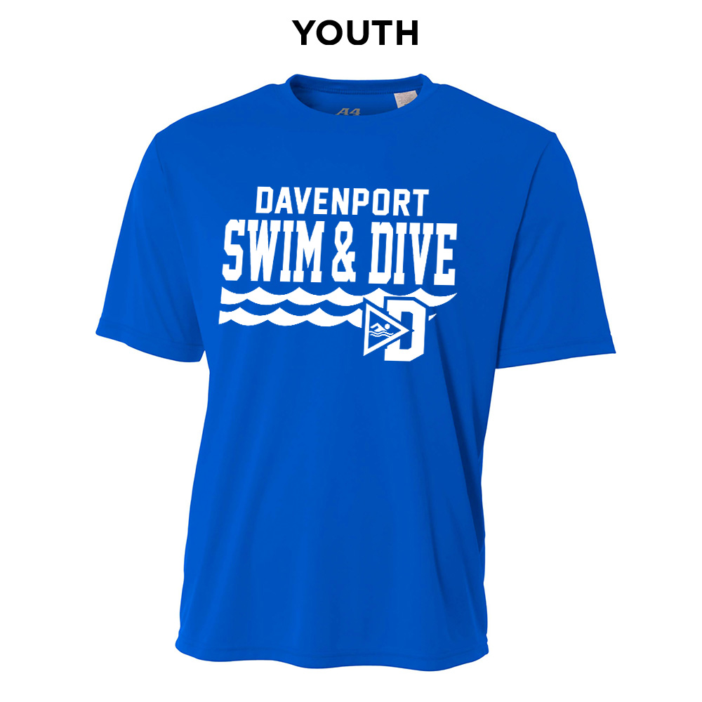 Davenport Swim YOUTH Cooling Performance Tshirt-Royal
