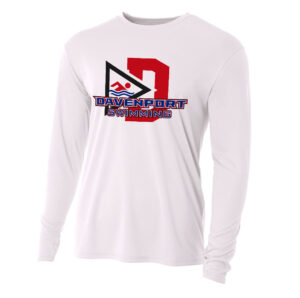 Davenport Swim Adult Cooling Performance long sleeve Crew Tee-White