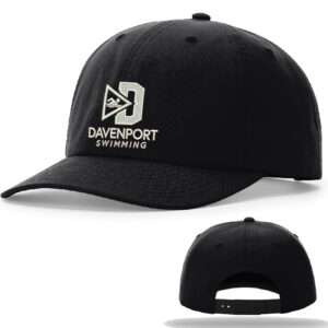 Davenport Swim Richardson Relaxed 6 Panel Snapback premium canvas cap-Black