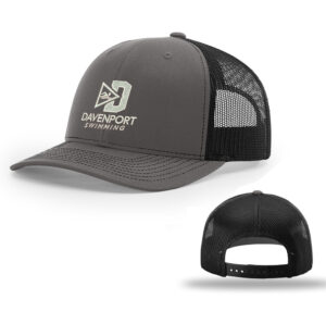 Davenport Swim Richardson Pro Mesh Adjustable Trucker Cap Split-Charcoal/Black