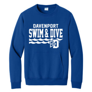 Davenport Swim Unisex Core Fleece Crewneck Pocket Sweatshirt-Royal