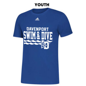 Davenport Swim Adidas Youth Amplifier Short Sleeve Tee-Collegiate Royal