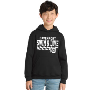 Davenport Swim YOUTH Fleece Hooded Sweatshirt-Black