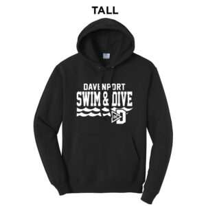 Davenport Swim Tall Fleece Hooded Sweatshirt-Black