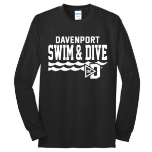 Davenport Swim Unisex Cotton Long Sleeve Tee-Black