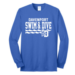 Davenport Swim Unisex Cotton Long Sleeve Tee-Royal