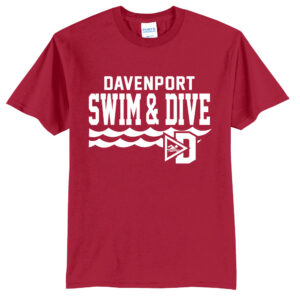 Davenport Swim Unisex Short Sleeve Tee-Red