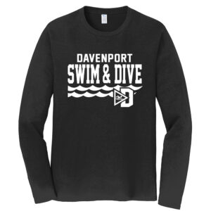 Davenport Swim Unisex Cotton Long Sleeve Fan Favorite Tee-Black