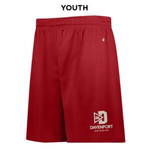 Davenport Swim Badger B-Core YOUTH 6 Inch Short-Red