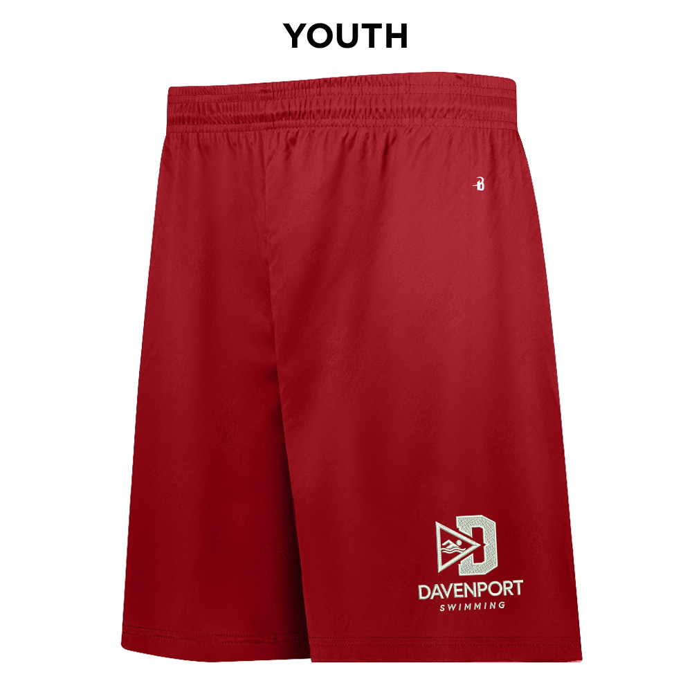 Davenport Swim Badger B-Core YOUTH 6 Inch Short-Red