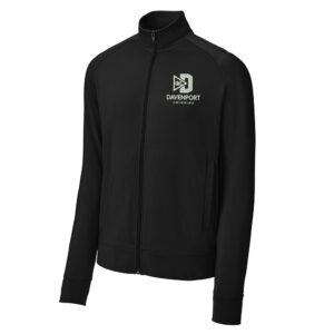 Davenport Swim Sport-Tek Sport-Wick Stretch Full-Zip Cadet Jacket Men-Black