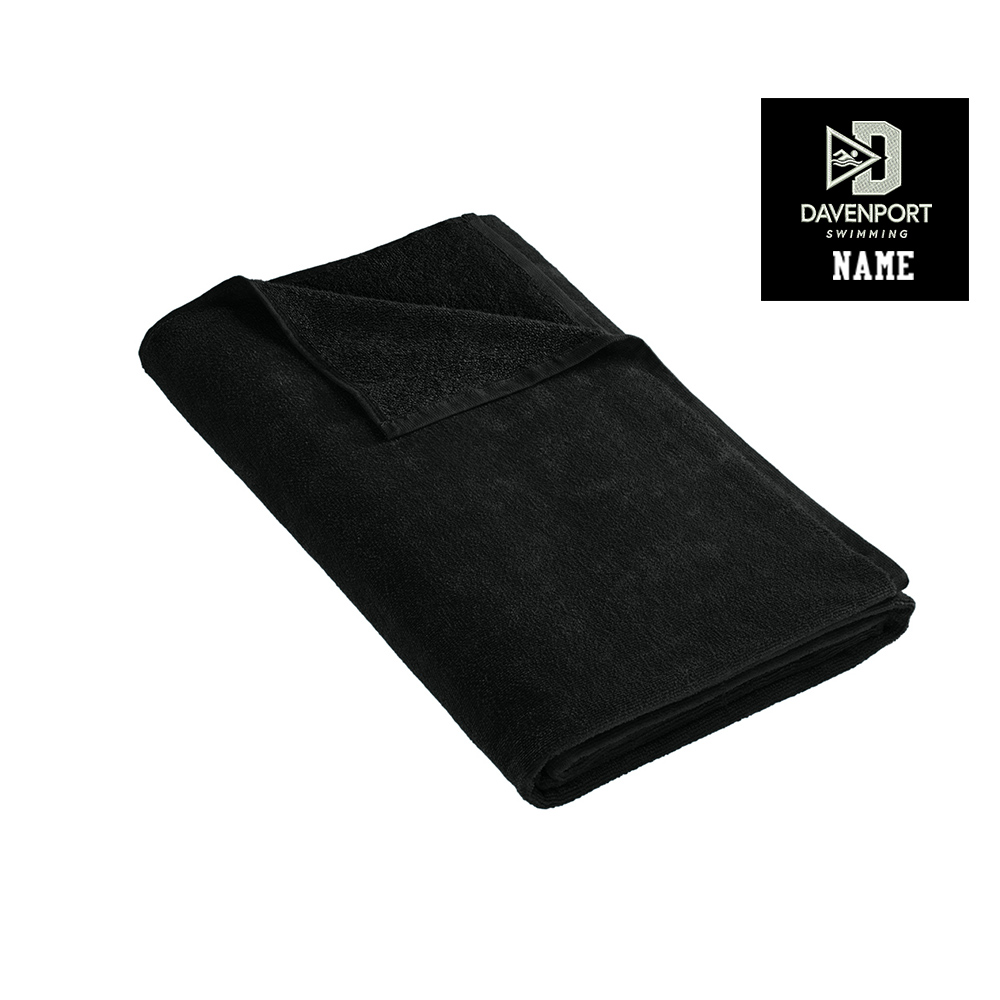 Davenport Swim Port Authority Beach Towel-Black