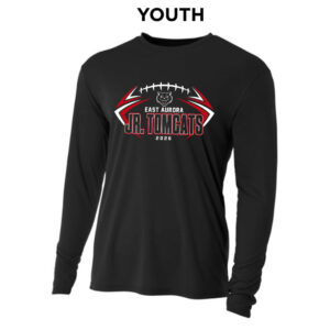 EA Jr Football Youth Cooling Performance long sleeve Crew Tee-Black