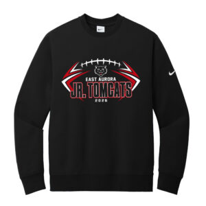 EA Jr Football Nike Club Fleece Sleeve Swoosh Crew Men-Black