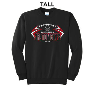 EA Jr Football Tall Fleece Crewneck Sweatshirt-Black