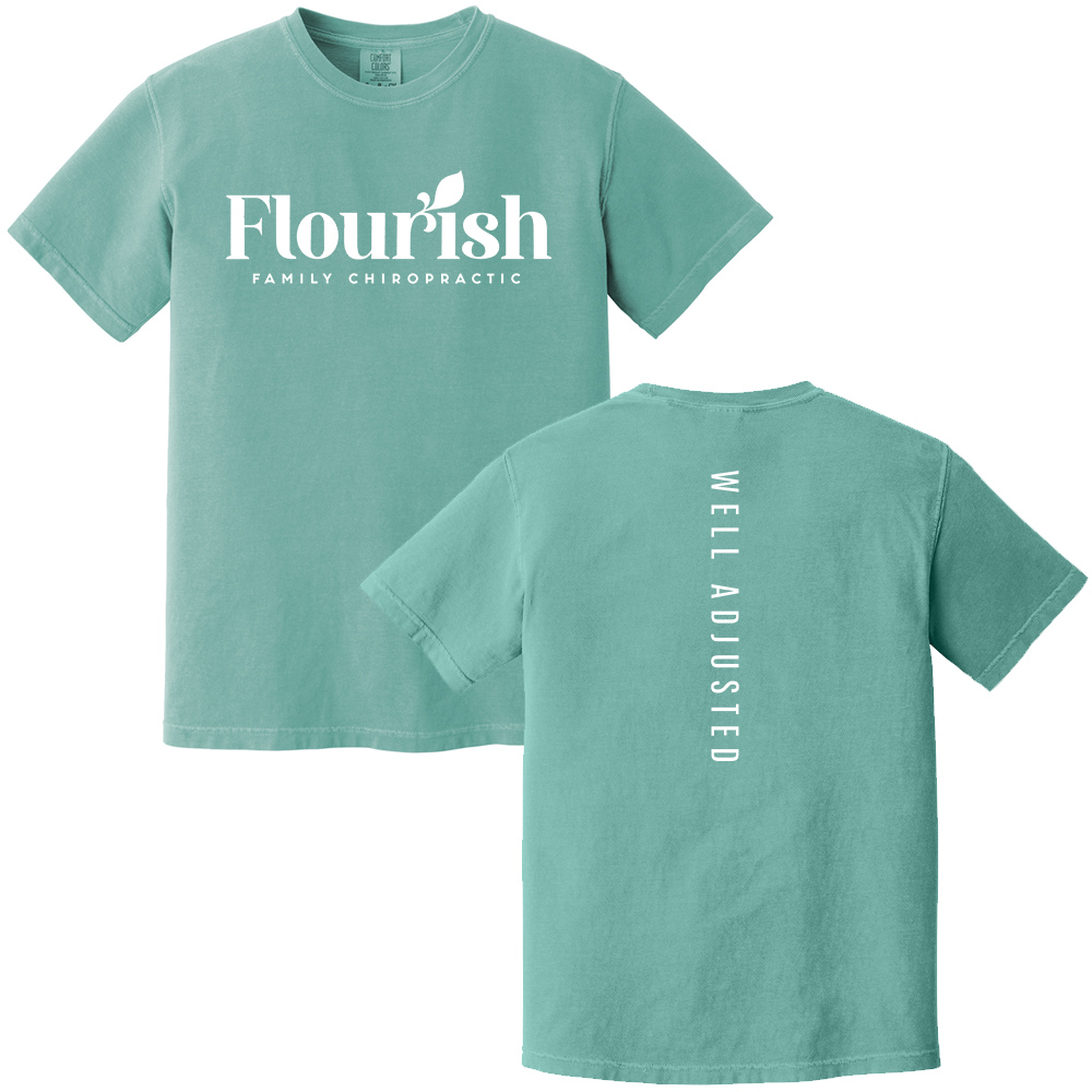 Flourish Unisex Comfort Colors Pigment Dyed Short Sleeve Shirt-Sea Foam