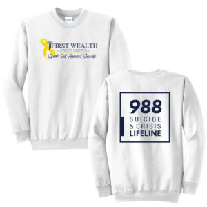 First Wealth Financial Unisex Fleece Crewneck Sweatshirt-White