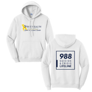 First Wealth Financial Unisex Fleece Hooded Sweatshirt-White