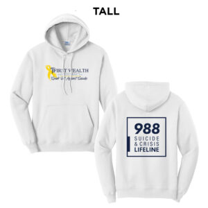 First Wealth Financial Tall Fleece Hooded Sweatshirt-White
