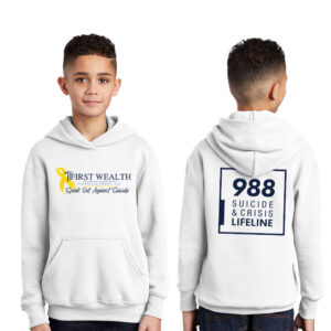 First Wealth Financial Youth Fleece Hooded Sweatshirt-White