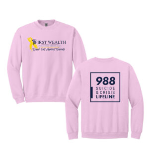 First Wealth Financial Unisex Fleece Crewneck Sweatshirt-Light Pink