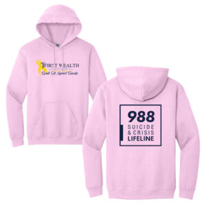 First Wealth Financial Unisex Fleece Hooded Sweatshirt-Light Pink