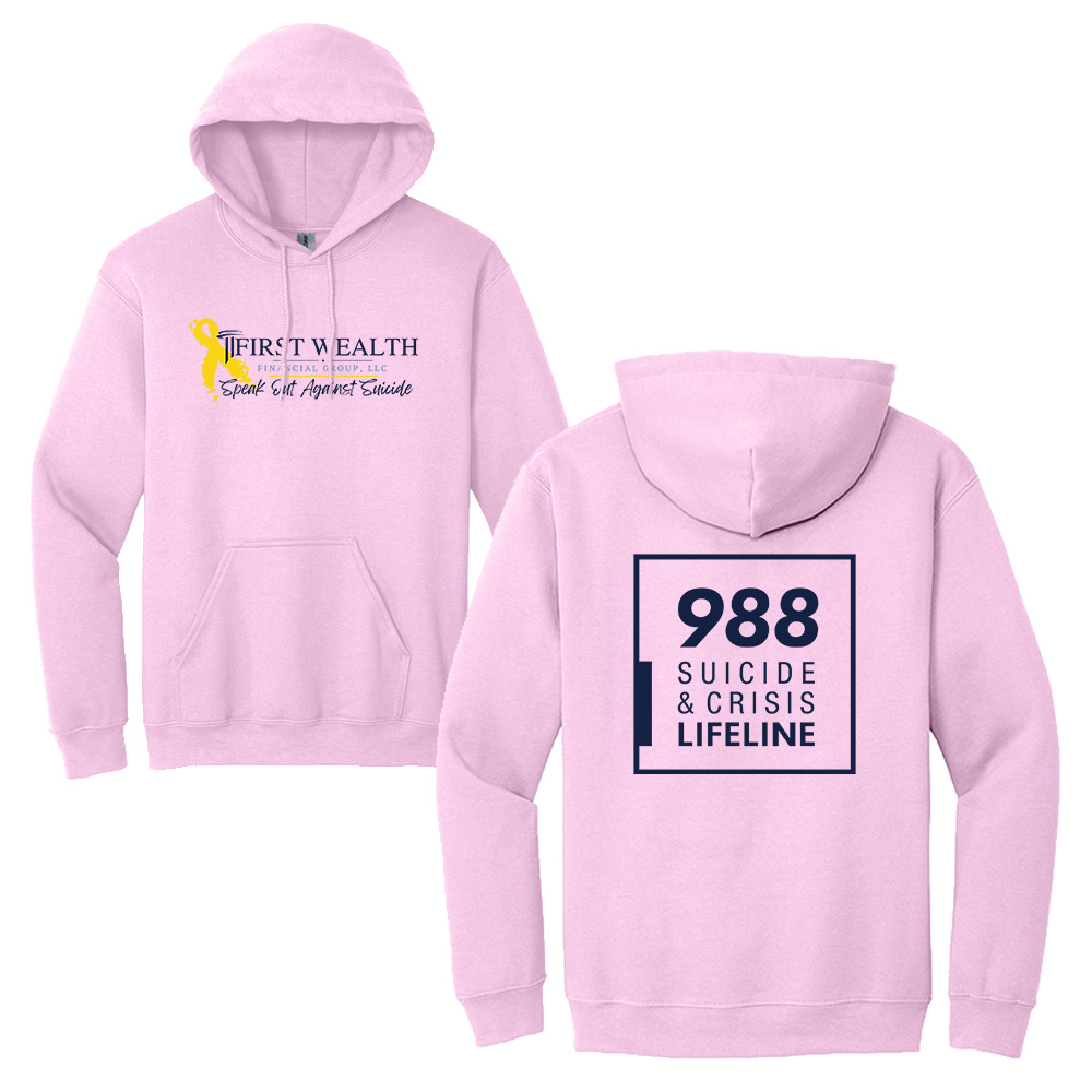 First Wealth Financial Unisex Fleece Hooded Sweatshirt-Light Pink
