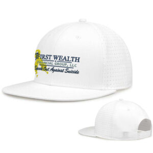 First Wealth Financial The Game Perforated GameChanger Snapback Cap-White