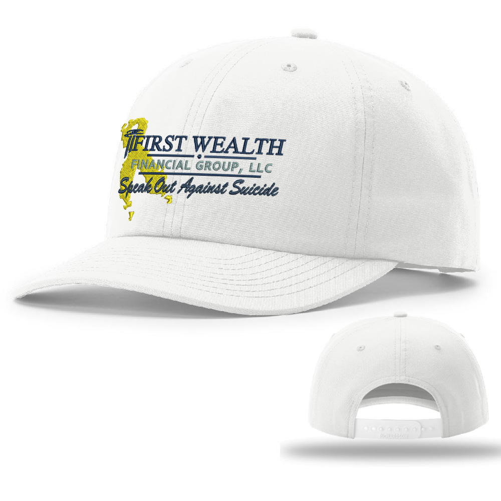 First Wealth Financial Richardson Relaxed 6 Panel Snapback-White