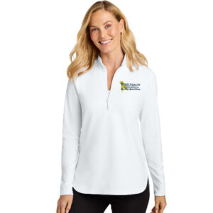 First Wealth Financial Port Authority Ladies C-FREE Double Knit 1/4-Zip-White